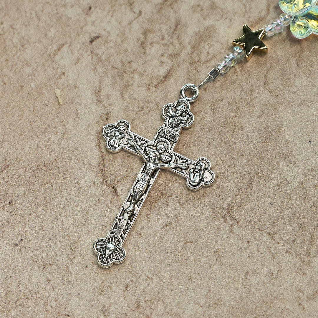 Christianartworkshop Mariposa verde brillante con medalla milagrosa y rosario de animales - image 7