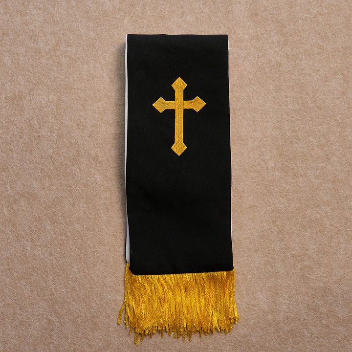 Christianartworkshop Conjunto de bendición Cruz Negra Dorada con Virgen María y Cruz con Escritura: Vive en la fe - image 6