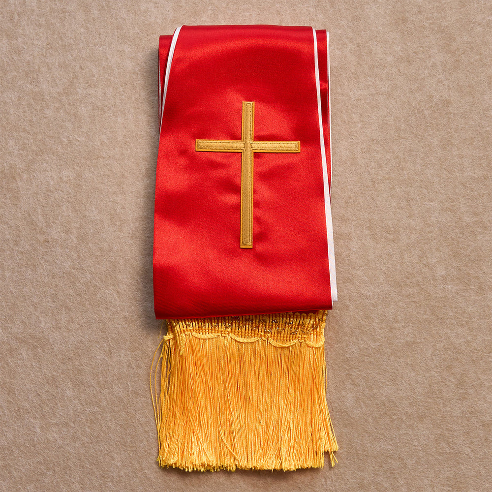 Christianartworkshop Conjunto de bendición de la Cruz Roja y Dorada con la Virgen María y Escritura: Vive en Gracia - image 1