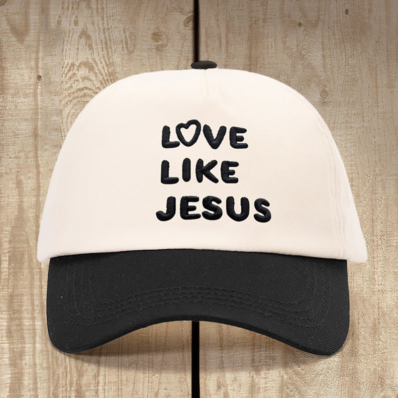 Christianartworkshop Amor como Jesús, gorro de corazón cálido: amor fiel con encanto delicado. - Beige con negro - image 1