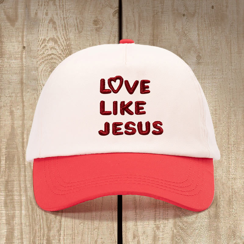Christianartworkshop Amor como Jesús, gorro de corazón cálido: amor fiel con encanto delicado. - Beige con rojo - image 0