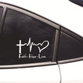 Christianartworkshop Pegatina para ventana con diseño moderno de latido de fe inspirado en las Escrituras. - Blanco - image 0