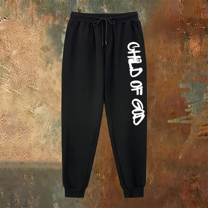 Christianartworkshop Pantalones deportivos con cita "Hijo de Dios" inspirada en la fe y letra en negrita - image 2