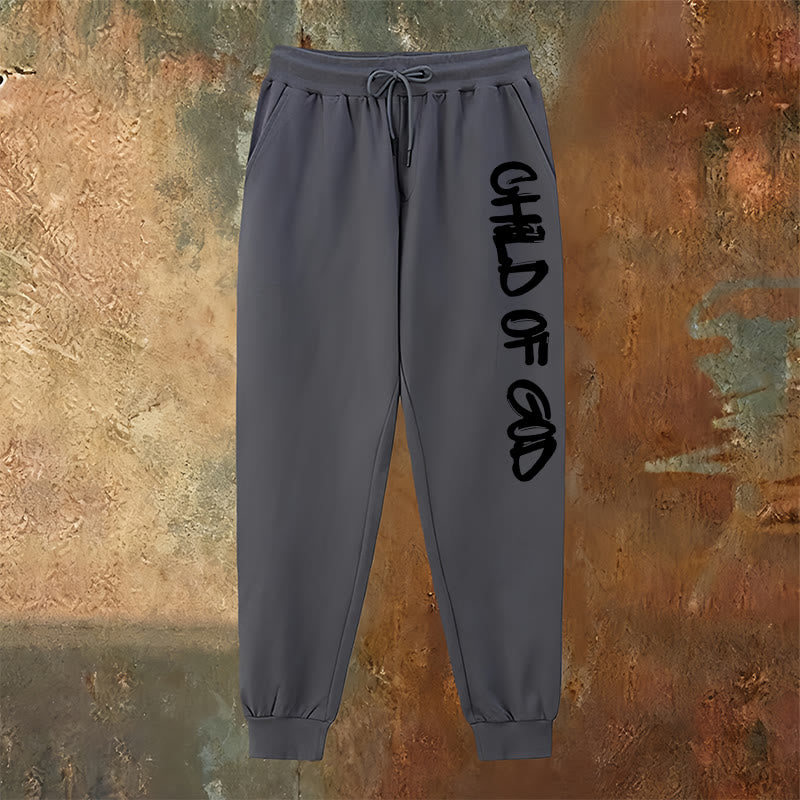 Christianartworkshop Pantalones deportivos con cita "Hijo de Dios" inspirada en la fe y letra en negrita - image 14