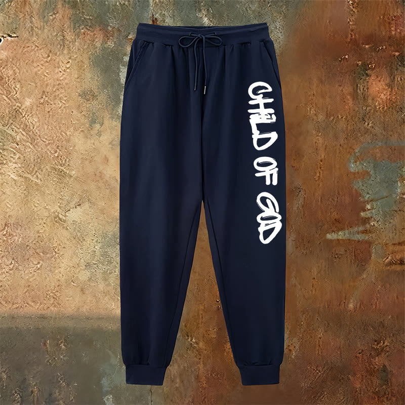 Christianartworkshop Pantalones deportivos con cita "Hijo de Dios" inspirada en la fe y letra en negrita - image 6