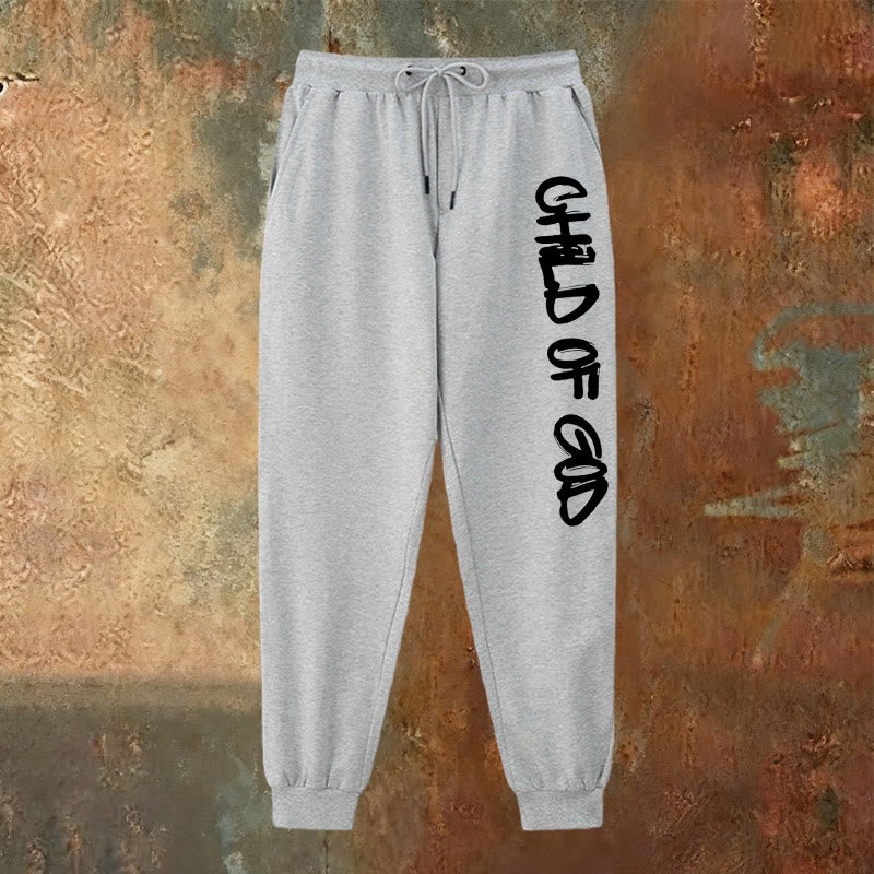 Christianartworkshop Pantalones deportivos con cita "Hijo de Dios" inspirada en la fe y letra en negrita - image 10
