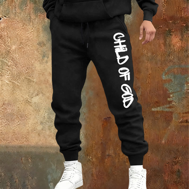 Christianartworkshop Pantalones deportivos con cita "Hijo de Dios" inspirada en la fe y letra en negrita - image 1
