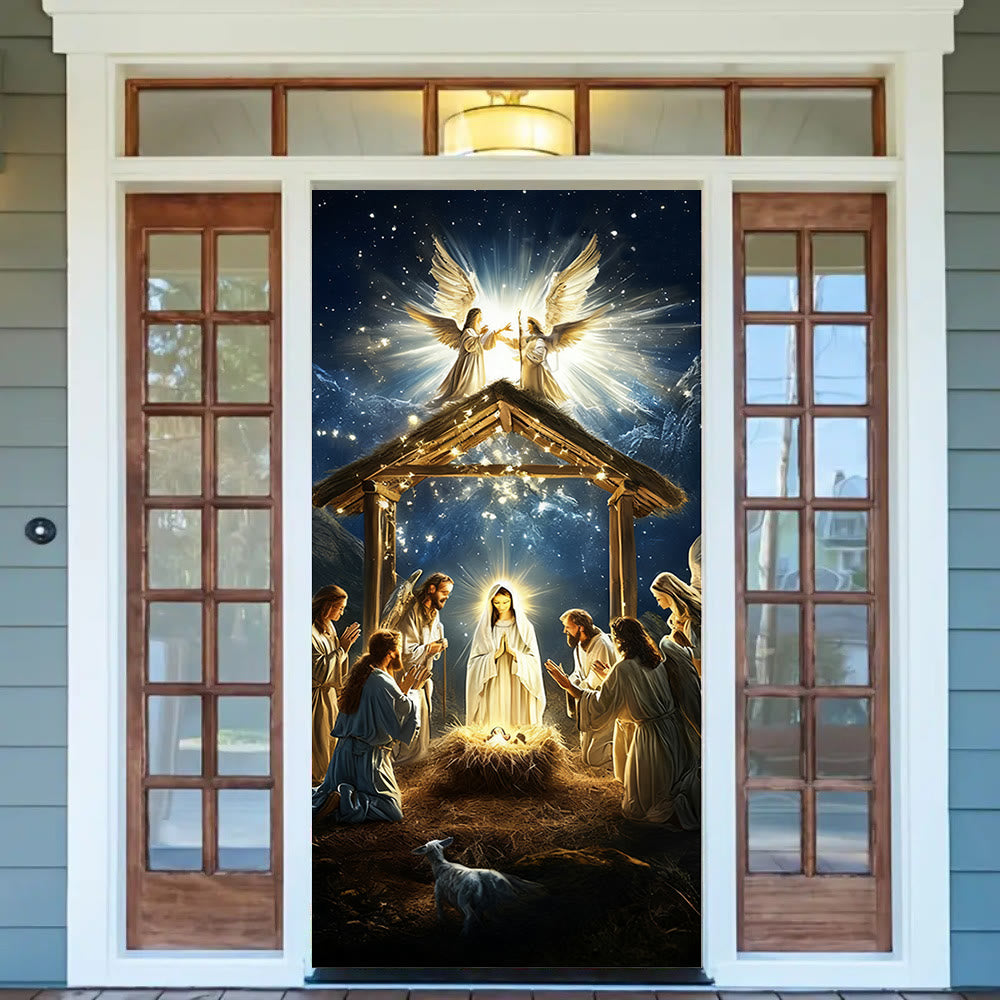Christianartworkshop Cortina luminosa de la Natividad Angélica: Fe navideña y presencia celestial - image 1