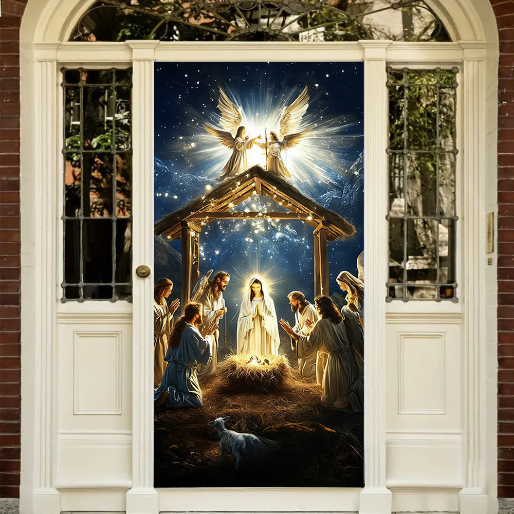 Christianartworkshop Cortina luminosa de la Natividad Angélica: Fe navideña y presencia celestial - 36''*80''/91cm*203cm - image 0