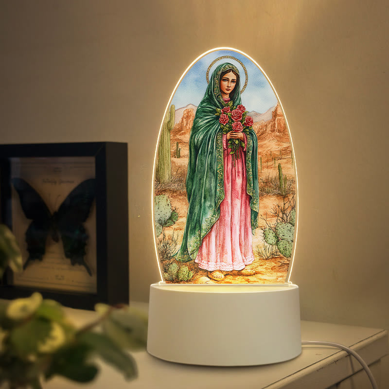 Christianartworkshop Lámpara de noche elegante con forma de la Virgen María: Gracia divina y elegancia para el hogar. - A - image 0