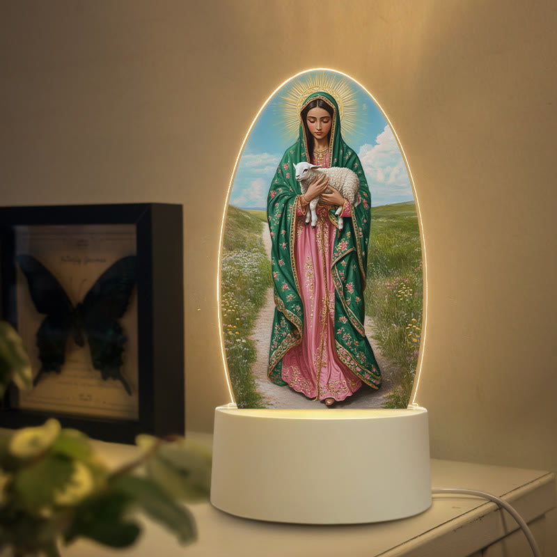 Christianartworkshop Lámpara de noche elegante con forma de la Virgen María: Gracia divina y elegancia para el hogar. - B - image 1