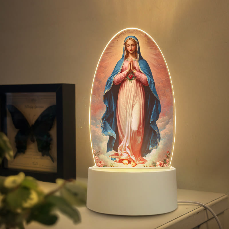 Christianartworkshop Lámpara de noche elegante con forma de la Virgen María: Gracia divina y elegancia para el hogar. - mi - image 4