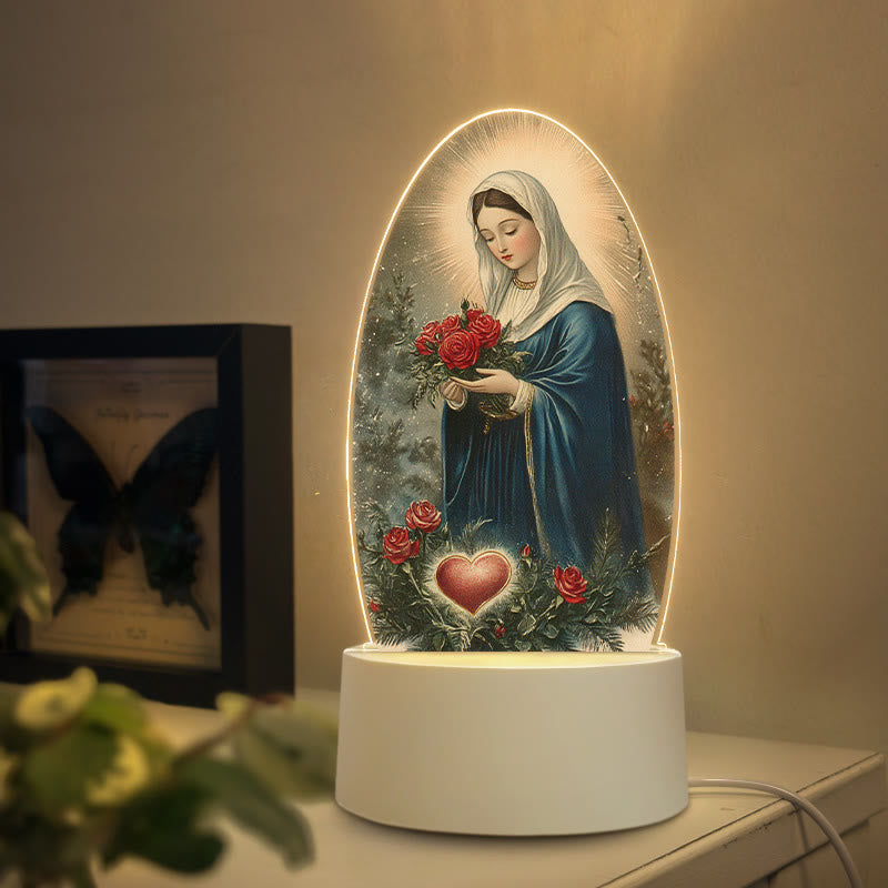 Christianartworkshop Lámpara de noche elegante con forma de la Virgen María: Gracia divina y elegancia para el hogar. - GRAMO - image 6