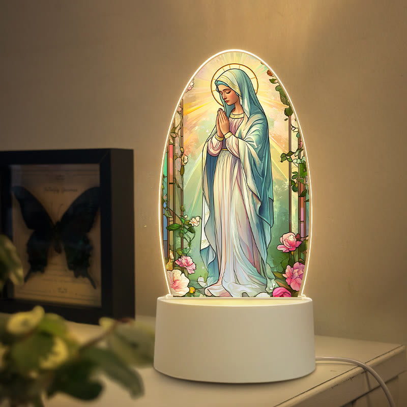 Christianartworkshop Lámpara de noche elegante con forma de la Virgen María: Gracia divina y elegancia para el hogar. - H - image 7