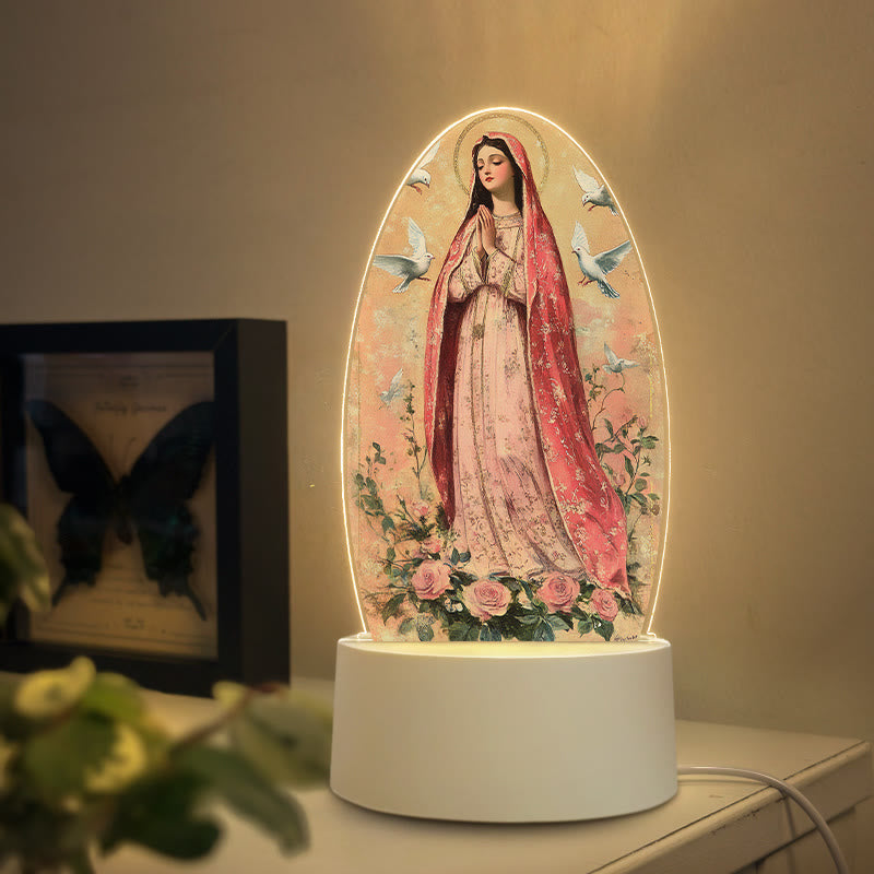 Christianartworkshop Lámpara de noche elegante con forma de la Virgen María: Gracia divina y elegancia para el hogar. - I - image 8