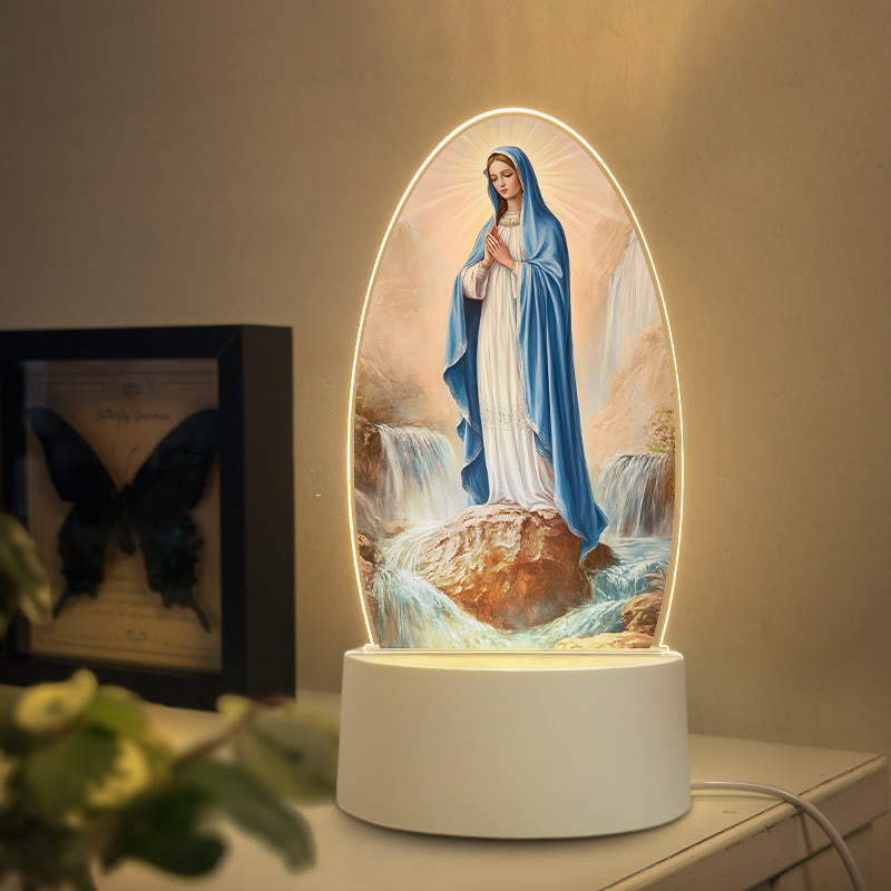 Christianartworkshop Lámpara de noche elegante con forma de la Virgen María: Gracia divina y elegancia para el hogar. - J - image 9