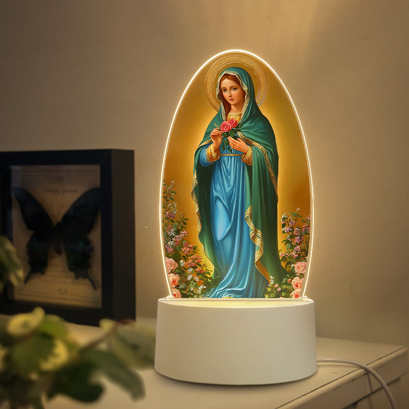 Christianartworkshop Lámpara de noche elegante con forma de la Virgen María: Gracia divina y elegancia para el hogar. - D - image 3