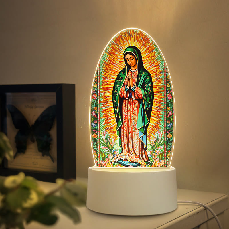 Christianartworkshop Lámpara de noche artística de devoción a la Virgen: estilos diversos y significado sagrado. - A - image 0
