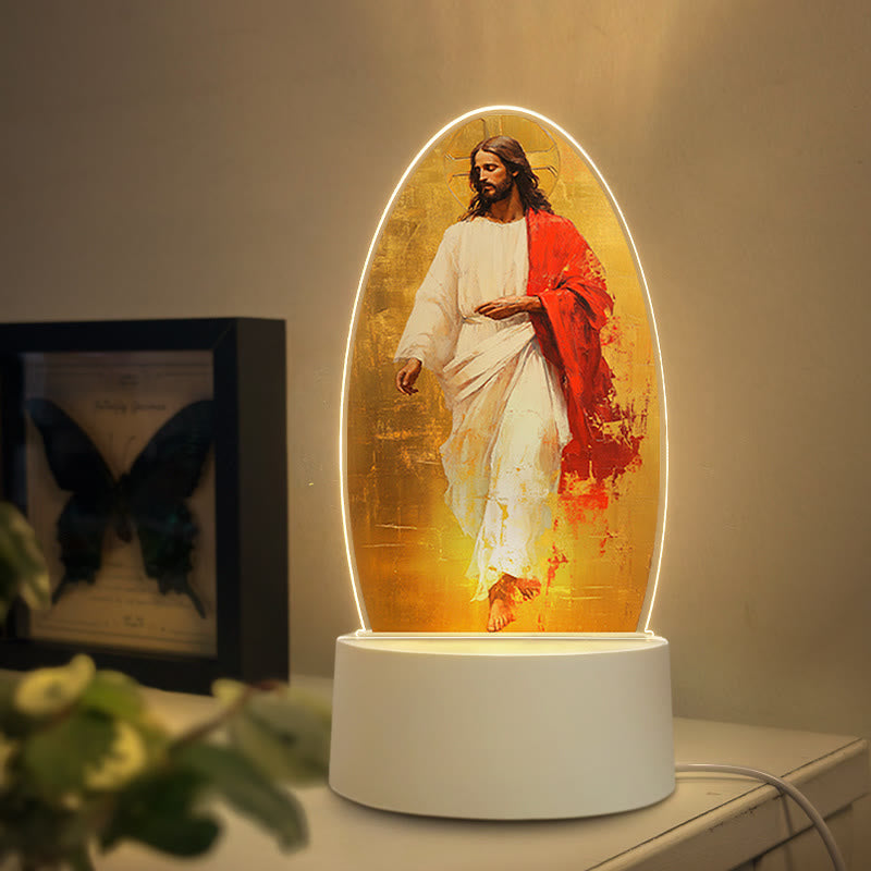 Christianartworkshop Lámpara de noche con diversas imágenes de Jesús: expresión de fe y regalo único. - A - image 0
