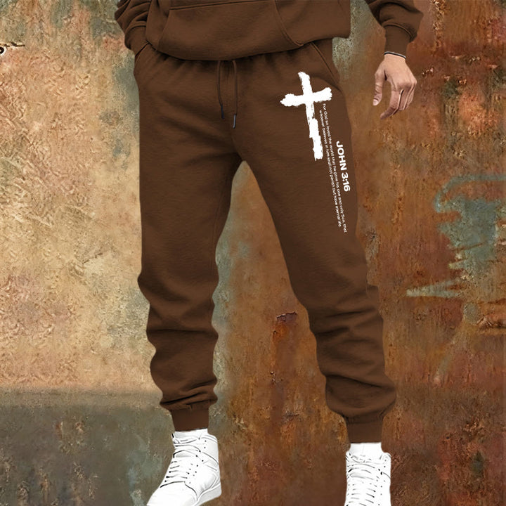 Christianartworkshop Juan 3:16 Declaración Cepillar Cruz Escritura Pantalones deportivos: Caminar el Evangelio - image 17