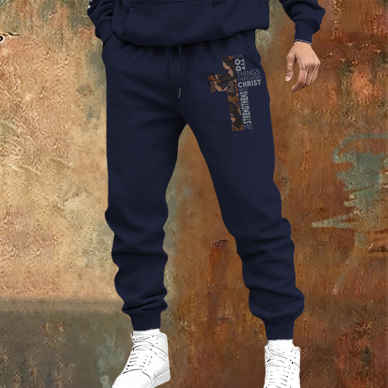 Christianartworkshop Pantalones deportivos con estampado de camuflaje y cruz, edición Discípulo Filipenses 4:13 - image 9
