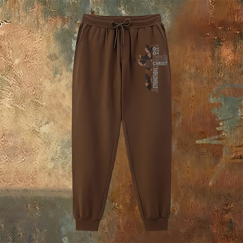 Christianartworkshop Pantalones deportivos con estampado de camuflaje y cruz, edición Discípulo Filipenses 4:13 - image 18