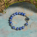 Christianartworkshop Pulsera Mariana de Piedra Imperial Azul: Un símbolo de oración y paz. - Circunferencia de la muñeca: 5,12"-6,3"/13-16 cm - image 0