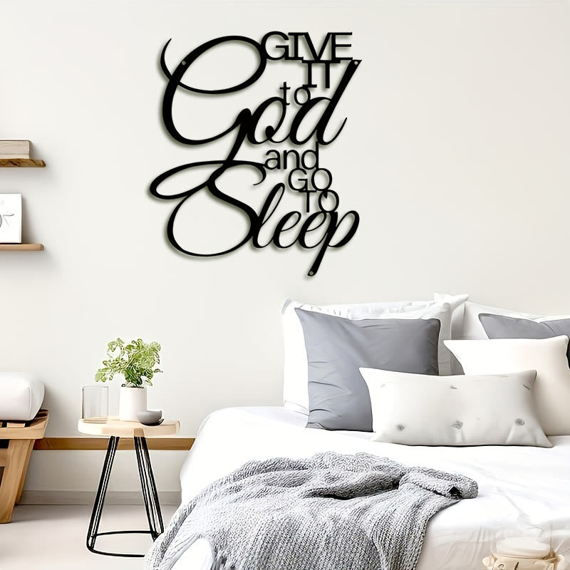 Christianartworkshop Entrégaselo a Dios y vete a dormir. Decoración de pared metálica: Deja que la fe traiga paz. - image 1
