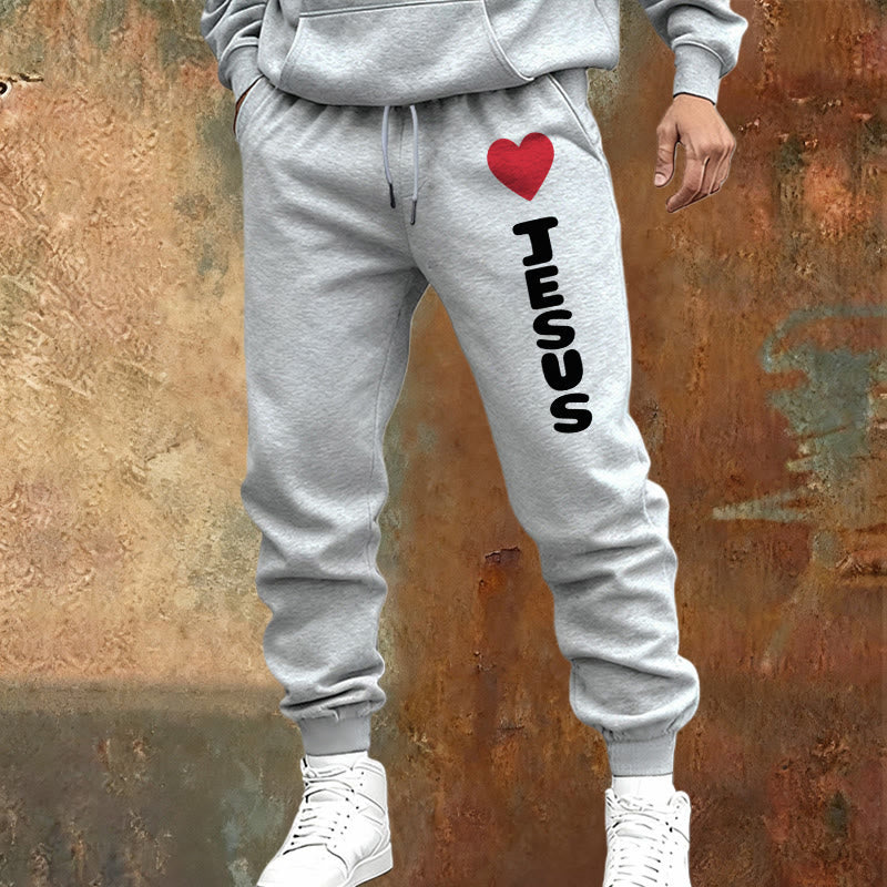 Christianartworkshop Pantalones deportivos Corazón para Jesús: Ropa de uso diario con afecto fiel. - image 1