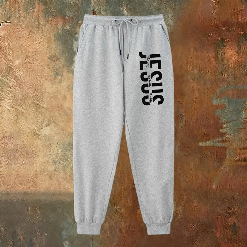 Christianartworkshop Pantalones deportivos con inscripciones de Jesús en capas: ropa de uso diario con identidad devocional. - image 10
