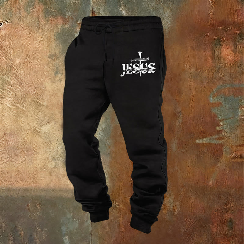 Christianartworkshop Pantalones deportivos Jesus Sword Faith: Fe con estilo para los momentos cotidianos. - Negro - 2XL - image 0