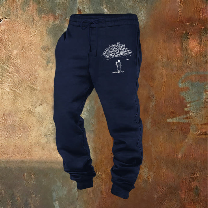 Christianartworkshop Pantalones deportivos Good Shepherd Faith: para uso diario con un toque espiritual. - Azul marino - 2XL - image 12