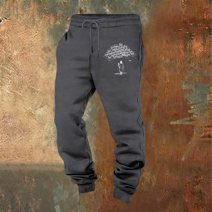 Christianartworkshop Pantalones deportivos Good Shepherd Faith: para uso diario con un toque espiritual. - Gris cálido - 2XL - image 8