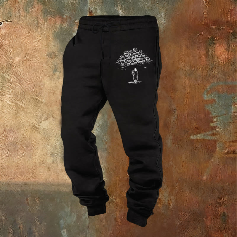 Christianartworkshop Pantalones deportivos Good Shepherd Faith: para uso diario con un toque espiritual. - Negro - 2XL - image 4