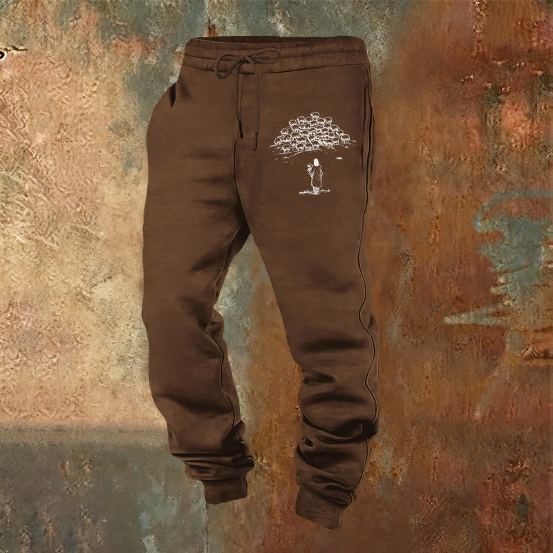 Christianartworkshop Pantalones deportivos Good Shepherd Faith: para uso diario con un toque espiritual. - Marrón - 2XL - image 0