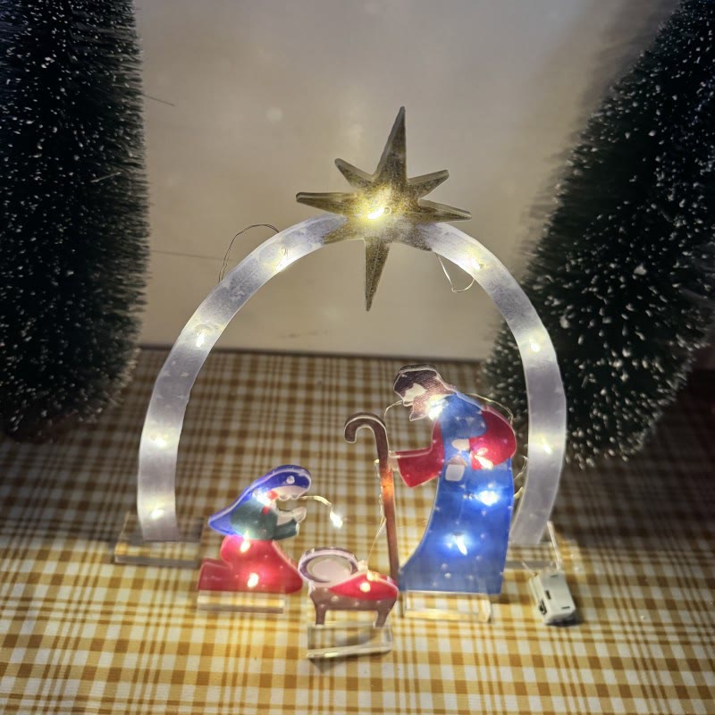Christianartworkshop Decoración luminosa de la Sagrada Familia: Historia navideña y encanto devocional para el hogar - image 1
