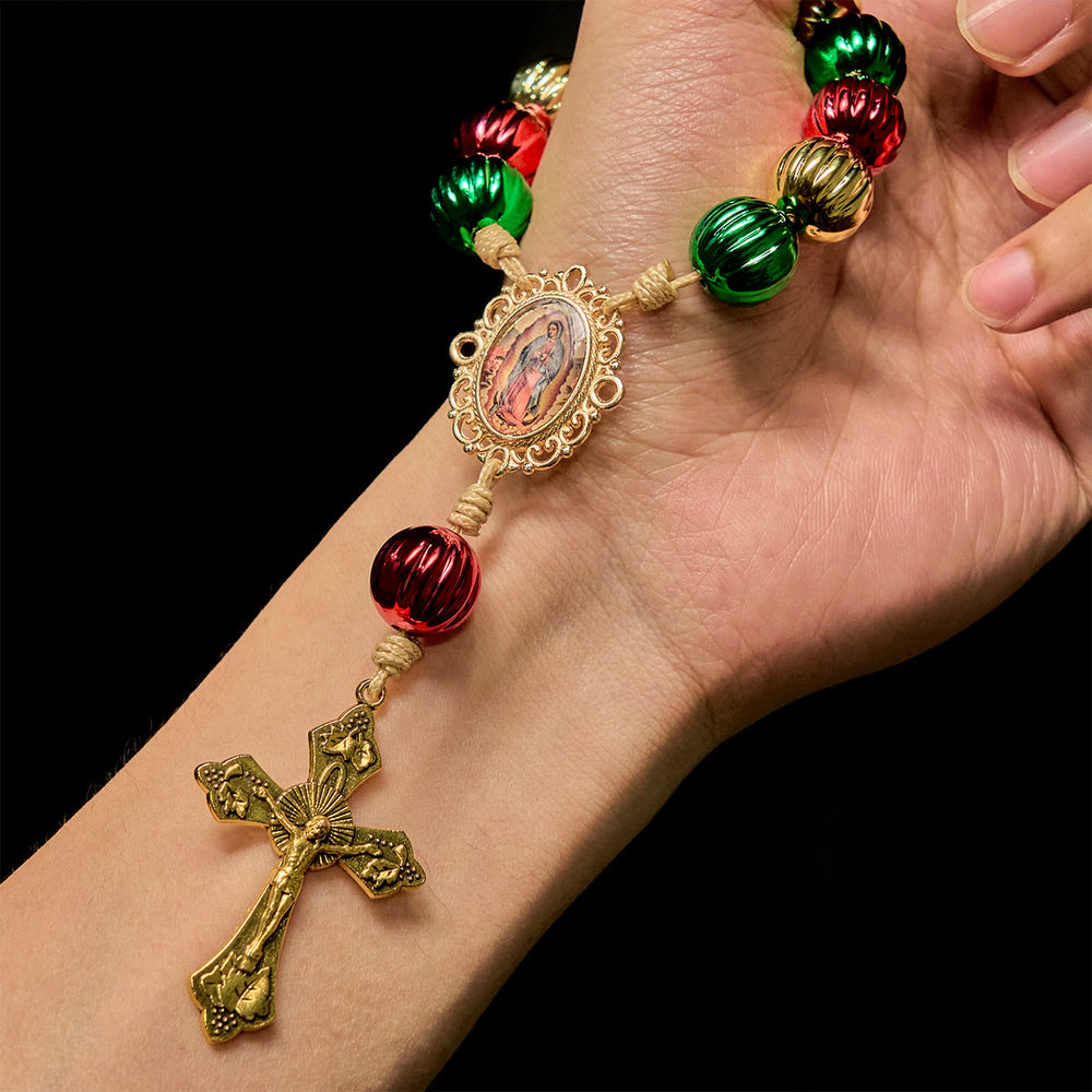 Christianartworkshop Rosario de bolsillo navideño y adorno para el coche: Devoción y gracia festiva - image 1
