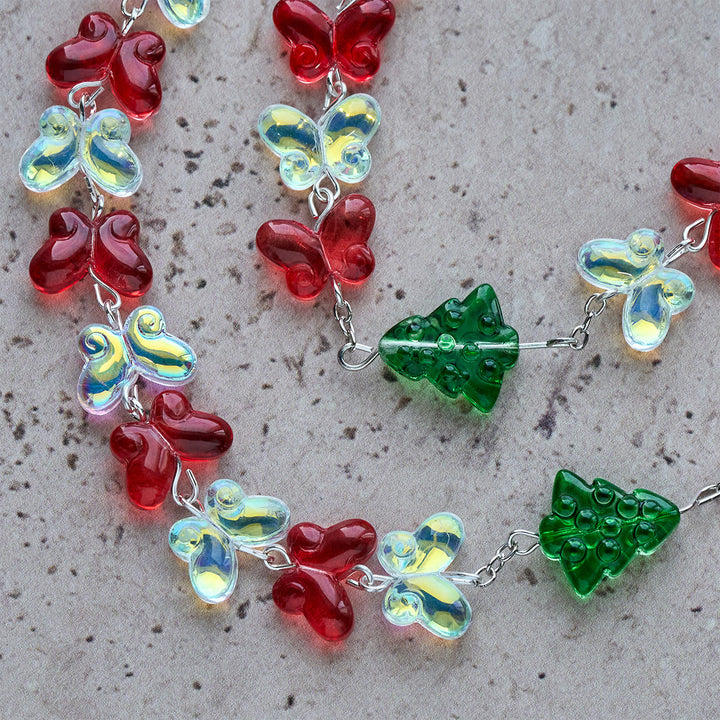 Christianartworkshop Regalo de Navidad: Rosario del Árbol de Navidad Bendito con Cuentas de Mariposa de Cristal - image 12