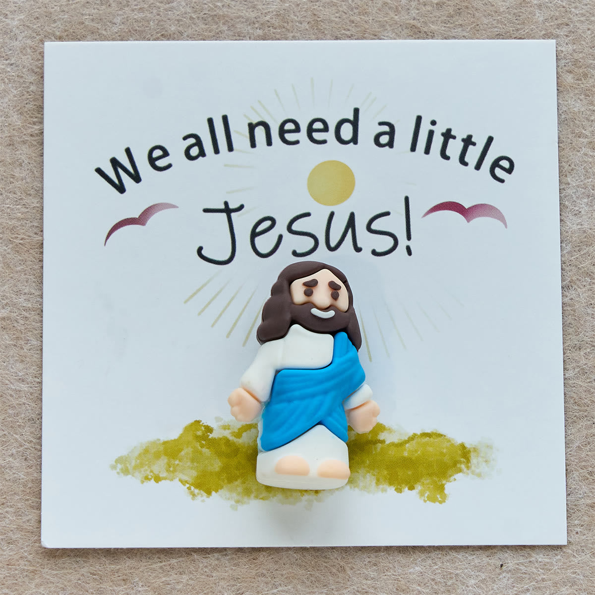 Christianartworkshop Mini figura de Jesús con tarjeta: Todos necesitamos un pequeño Jesús - image 7