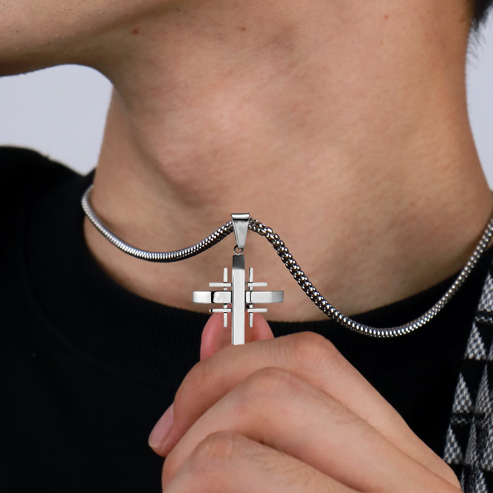 Christianartworkshop Collar con colgante de cruz geométrica: fe moderna y devoción con estilo. - image 6