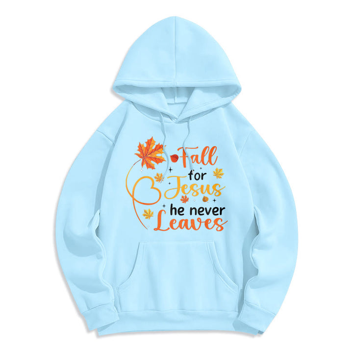 Christianartworkshop Enamórate de Jesús, Él Nunca Te Abandona. Sudadera con capucha de poliéster forrada de felpa con diseño de Fe de Otoño. - Azul - 2XL - image 5