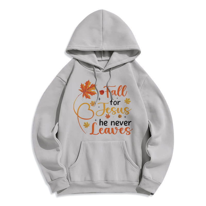 Christianartworkshop Enamórate de Jesús, Él Nunca Te Abandona. Sudadera con capucha de poliéster forrada de felpa con diseño de Fe de Otoño. - Gris - 2XL - image 0