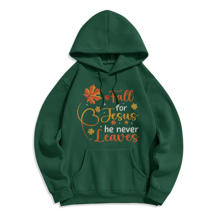 Christianartworkshop Enamórate de Jesús, Él Nunca Te Abandona. Sudadera con capucha de poliéster forrada de felpa con diseño de Fe de Otoño. - Verde - 2XL - image 7