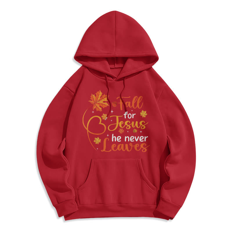 Christianartworkshop Enamórate de Jesús, Él Nunca Te Abandona. Sudadera con capucha de poliéster forrada de felpa con diseño de Fe de Otoño. - Rojo - 2XL - image 6