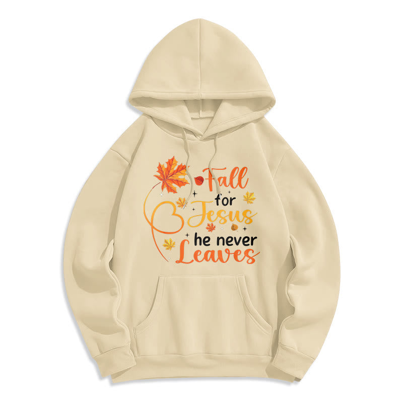 Christianartworkshop Enamórate de Jesús, Él Nunca Te Abandona. Sudadera con capucha de poliéster forrada de felpa con diseño de Fe de Otoño. - Beige - 2XL - image 2