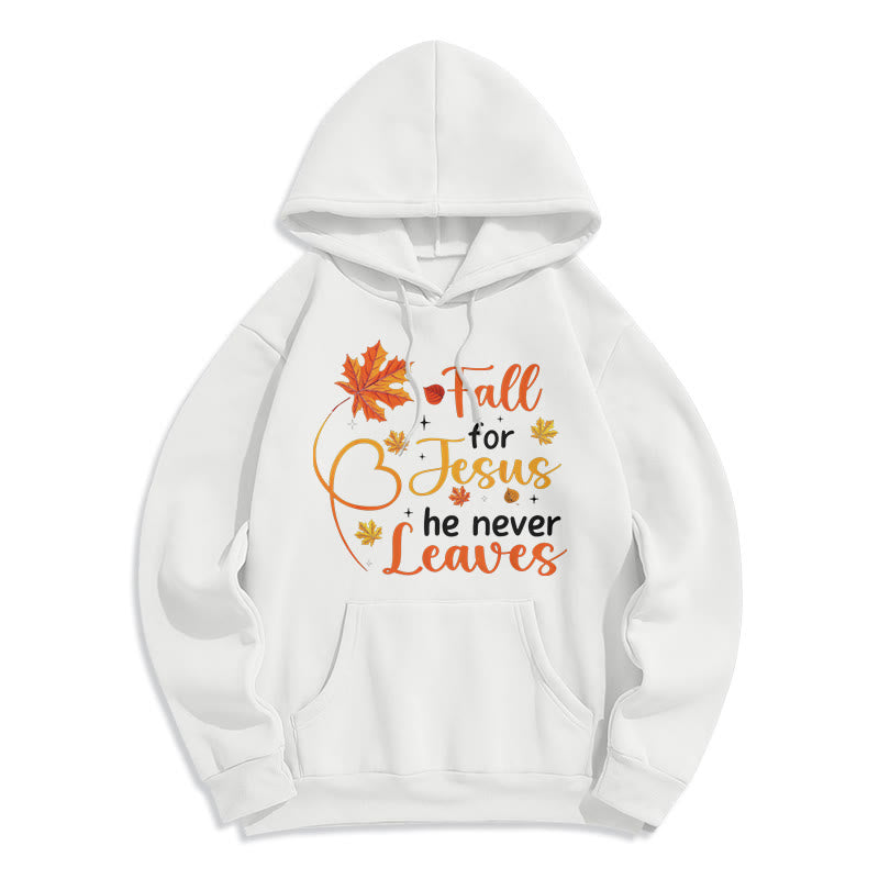 Christianartworkshop Enamórate de Jesús, Él Nunca Te Abandona. Sudadera con capucha de poliéster forrada de felpa con diseño de Fe de Otoño. - Blanco - 2XL - image 4