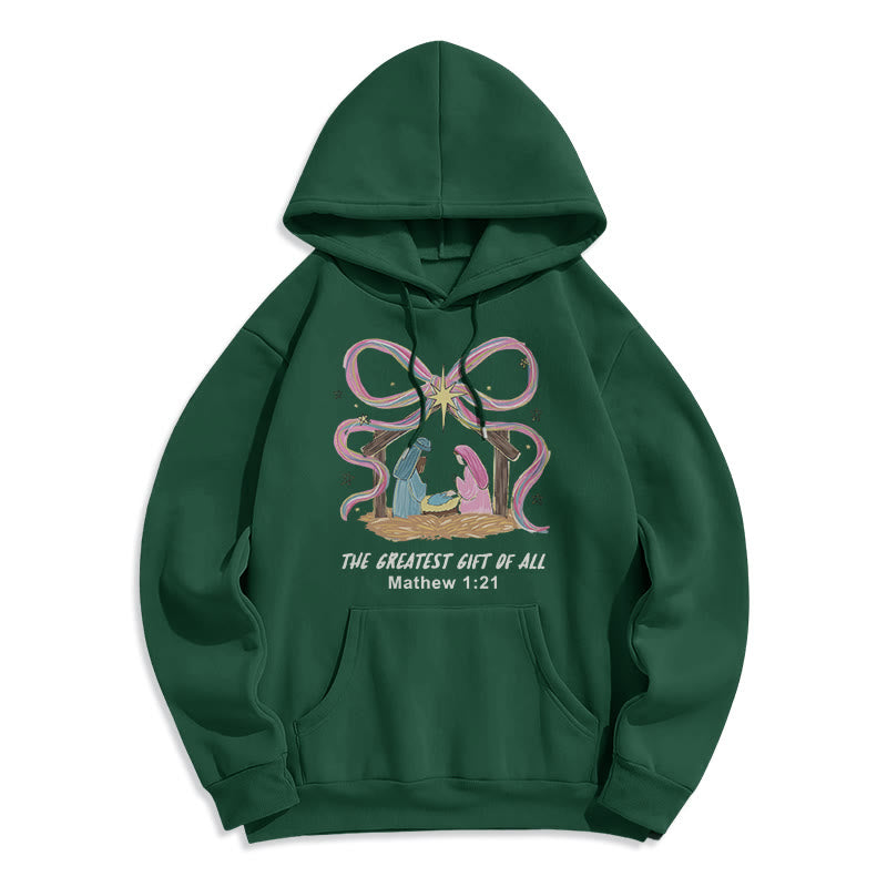 Christianartworkshop Sudadera con capucha de poliéster forrada de felpa, el mejor regalo de Navidad. - Verde - 2XL - image 0