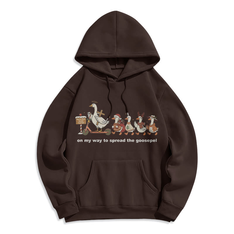 Christianartworkshop Sudadera con capucha de poliéster forrada de felpa con diseño navideño de fe divertida: un juego de palabras con góspel para salidas informales. - Marrón - 2XL - image 5