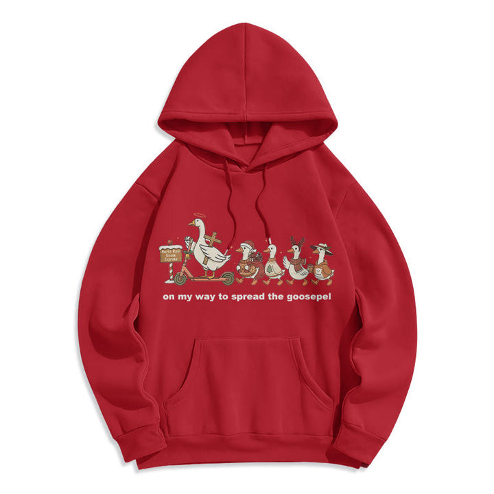 Christianartworkshop Sudadera con capucha de poliéster forrada de felpa con diseño navideño de fe divertida: un juego de palabras con góspel para salidas informales. - Rojo - 2XL - image 8