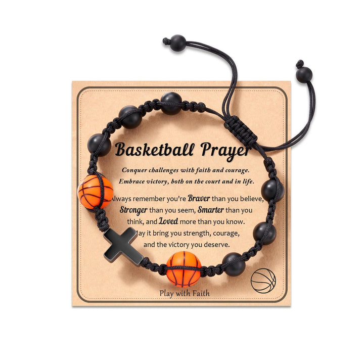 Christianartworkshop Pulsera de la fe con temática deportiva: Tarjeta con mensaje sincero para uso diario. - Baloncesto-Oración - image 4